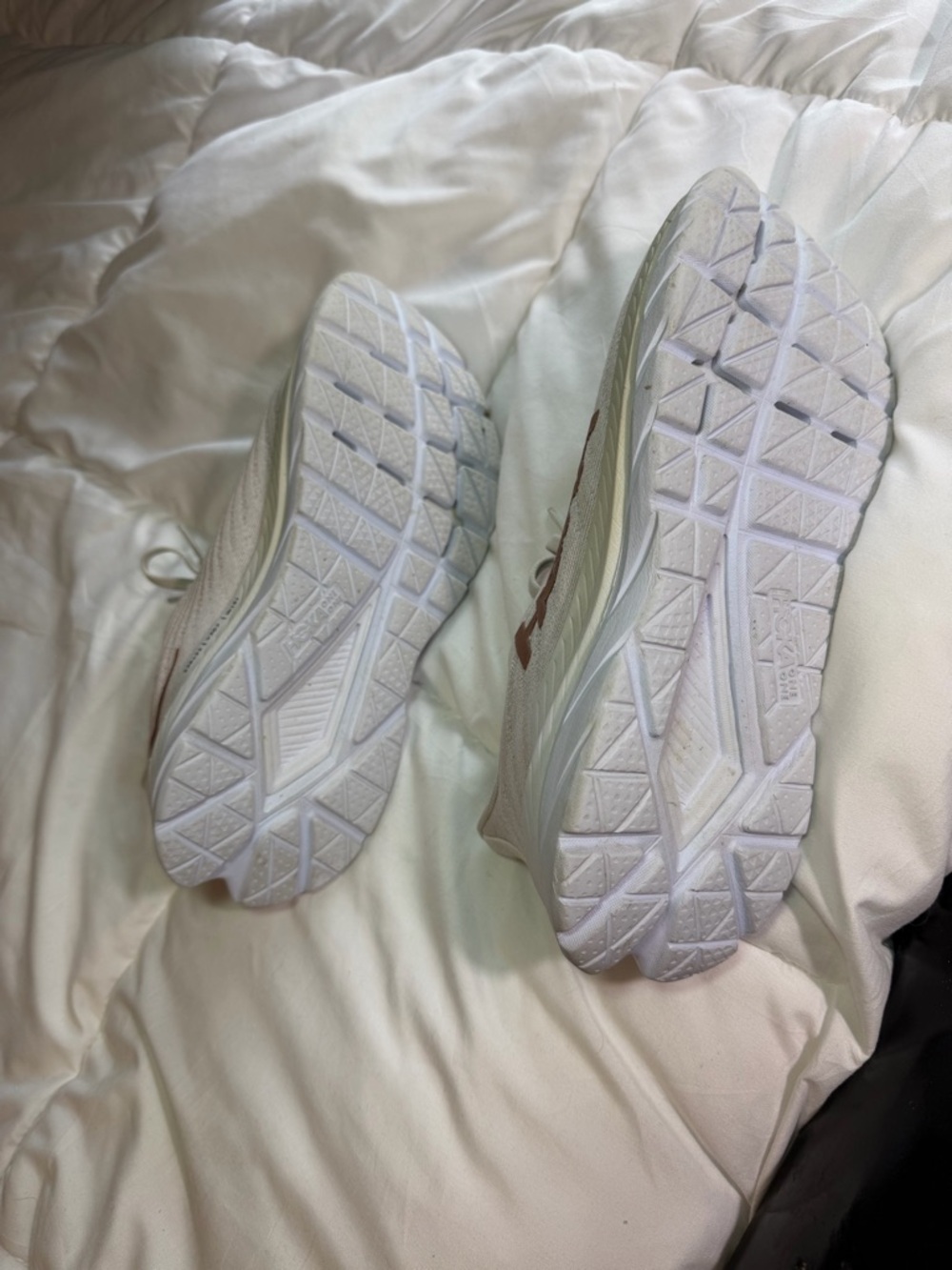 Hoka Men's Light Beige Running Sneakers with Tan Logo - Picture 6 of 7